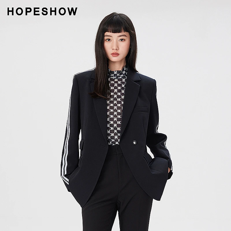 【籽言专属】红袖 撞色条一粒扣翻领一手长西装89123332203