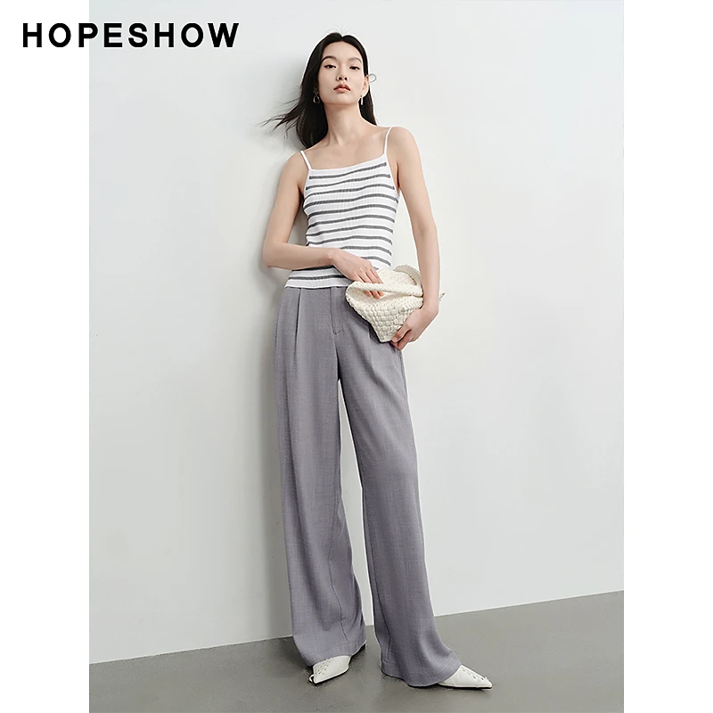 【丽公主专属】红袖纯色压褶宽松阔腿长裤90124121203