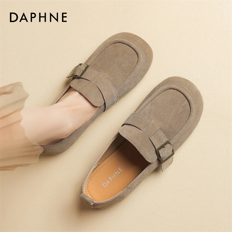 达芙妮女鞋2025春秋新款平底软底一脚蹬豆豆鞋勃肯鞋女士软底单鞋