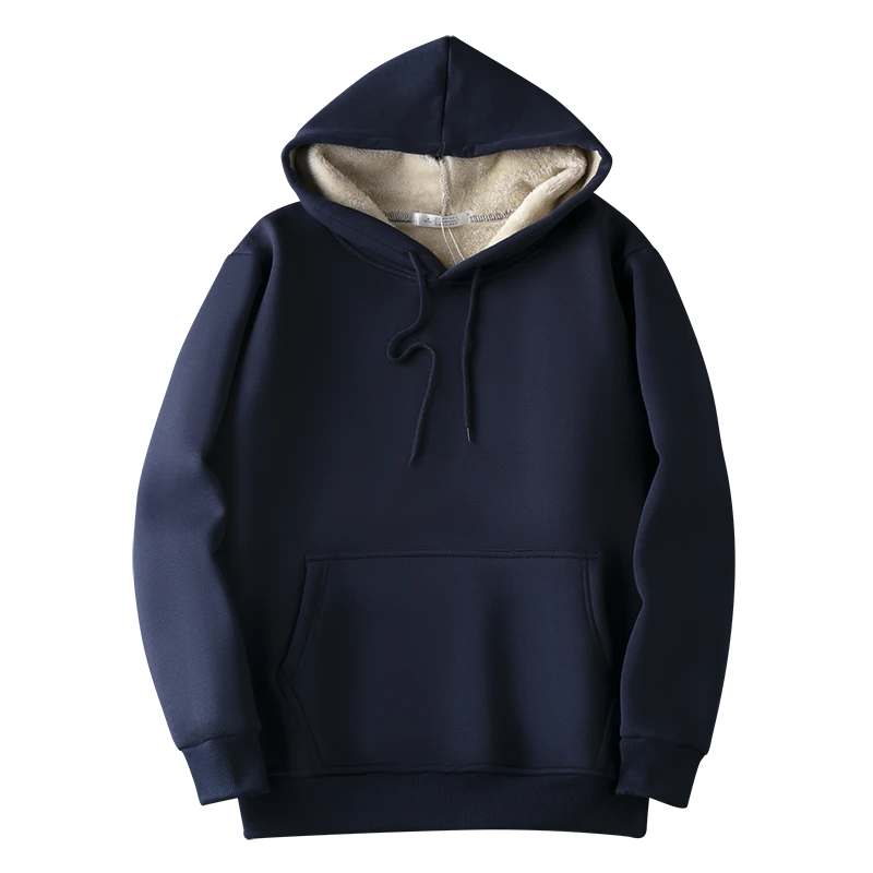 羊羔绒连帽高端卫衣男加绒加厚保暧休闲加肥加大宽松男士卫衣百搭