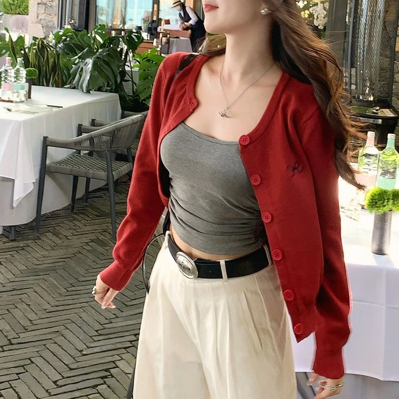 针织开衫女2025新款早秋外套高级感秋季短款长袖软糯外搭上衣