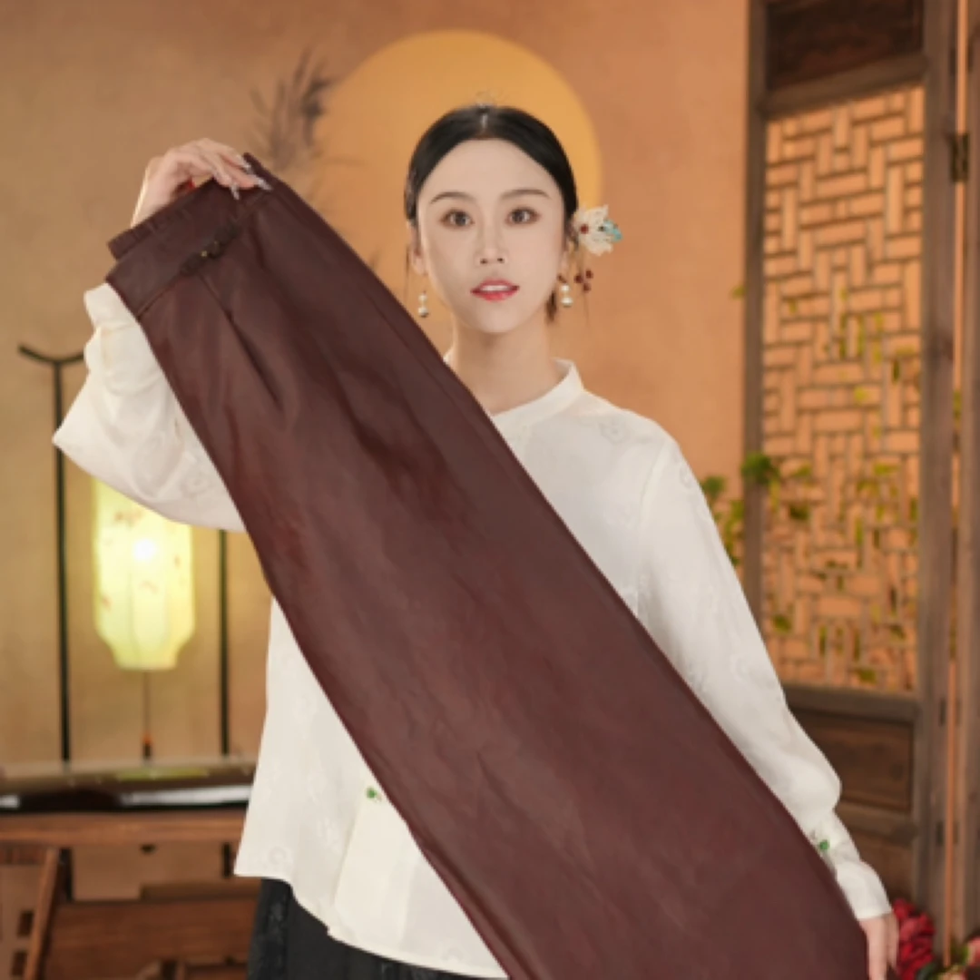 【东方婵韵】中式国风红云纱气质冬款棉裤 DFCY23390