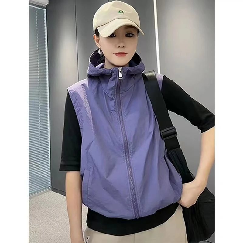 防晒衣女2024早春穿搭韩版皮肤衣薄款马甲女外穿百搭春秋款女外套