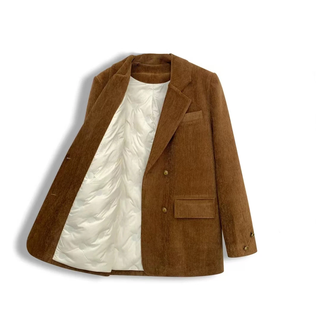 23066新款西装外套白鸭绒羽绒服厚款冬季外套