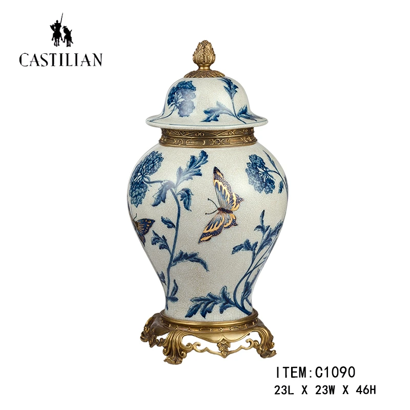 castilian/卡斯特兰翩翩起舞将军罐玄关餐厅家居摆件客厅C1090