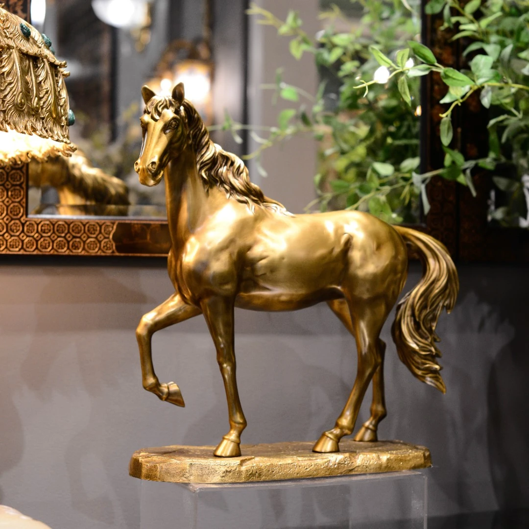 TY-卡斯特兰欧美中式全铜俊马客厅书房卧室别墅玄关摆件C5918