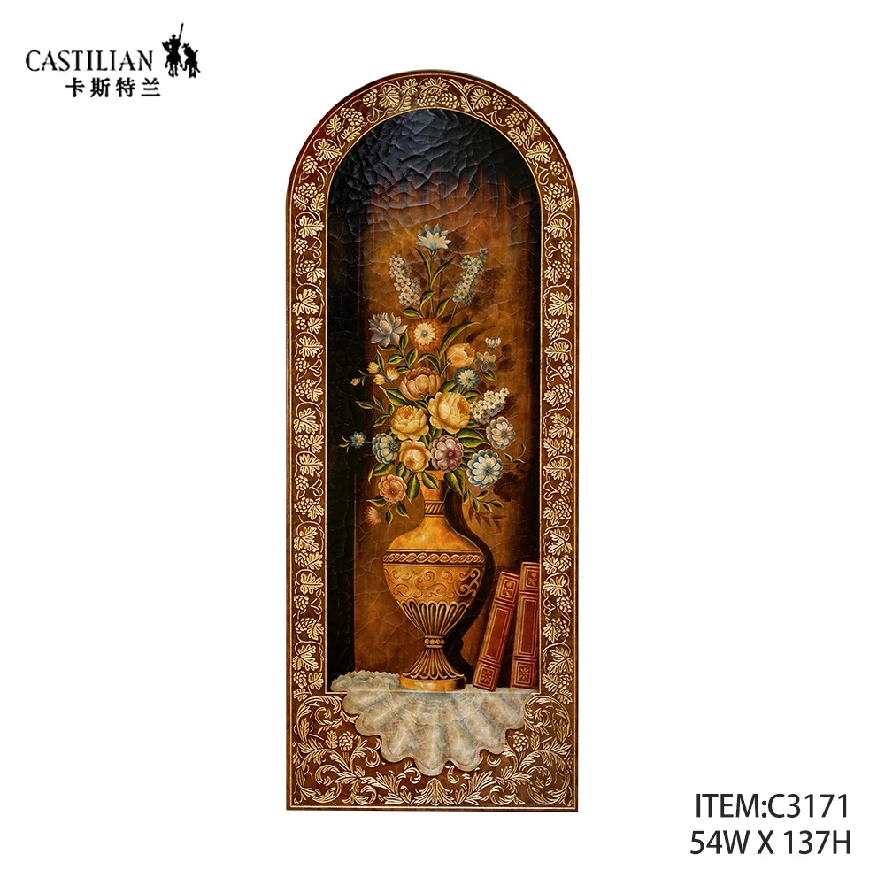 castilian/卡斯特兰欧美法式竖长型家居软装饰展示连廊电视柜挂画