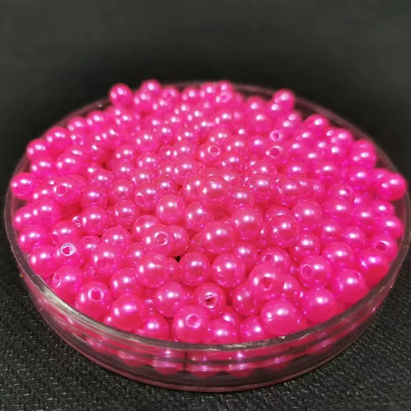 通孔6mm仿珍珠彩色有孔串珠手工diy制作饰品配件辅料编织