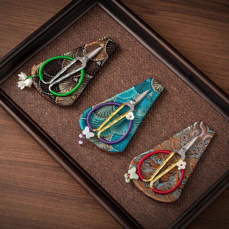 茶叶泡袋专用剪刀袋子功夫茶道茶艺剪线头中式复古不锈钢小号茶剪