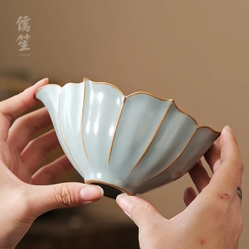 儒笙汝窑茶海开片可养茶线柏韵邱卫国陶瓷茶具茶道分茶复古家用