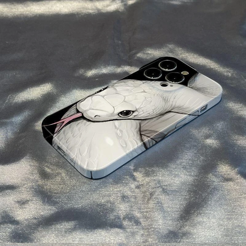创意蟒蛇个性适用苹果14手机壳华为菲林oppoa97vivos16小米12一加