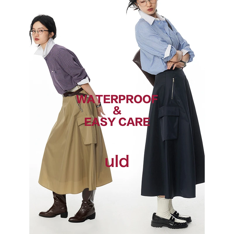 ULD/重磅easy care户外纤维挺工装风流线摆大口袋半裙套装 ZC
