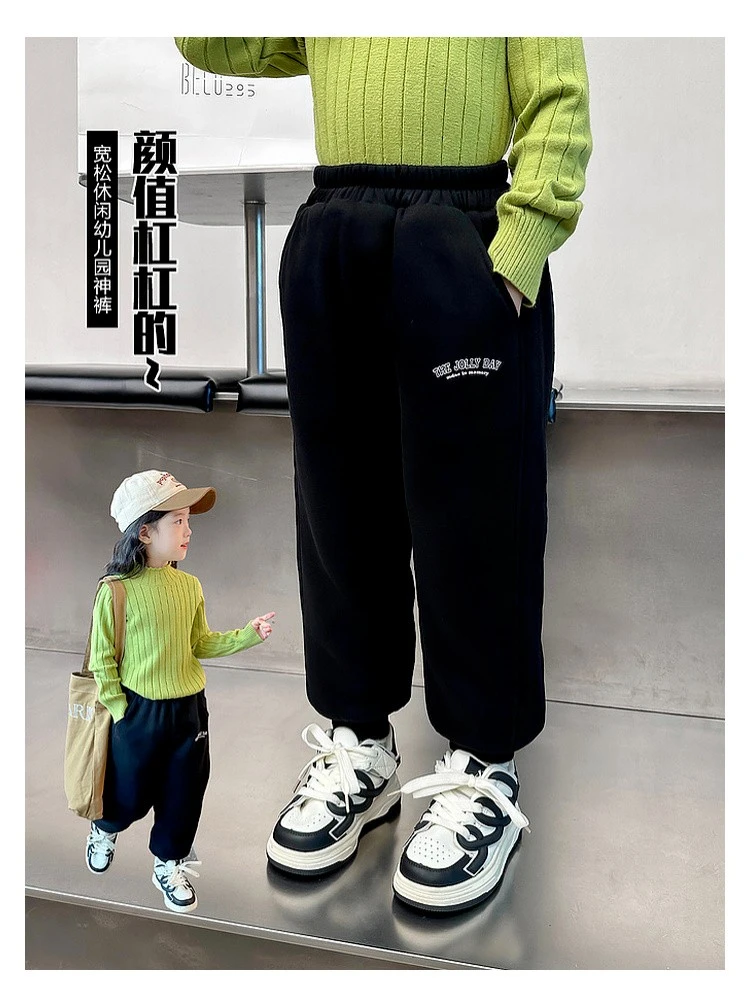 女童棉裤秋冬装新款儿童加棉休闲裤童装加厚运动裤宝宝裤23K1233