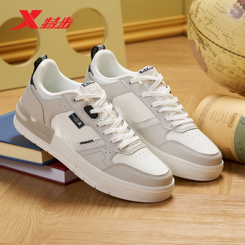 特步街头板鞋男2023夏季轻便百搭街头潮流休闲低帮男977219310013
