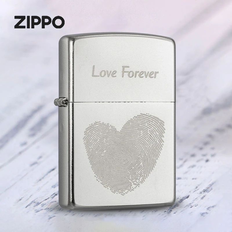 zippo打火机锻纱镀铬爱之永恒之宝煤油防风个性送礼DYX1H1