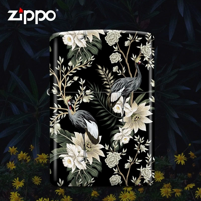 zippo打火机 彩印百花绽放正版个性创意男士送礼防油芝宝DYX1H1