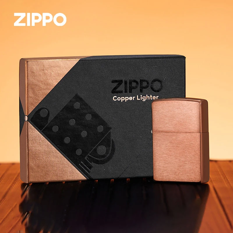 正版Zippo防风煤油打火机纯紫铜光板拉丝2022年收藏纪念TC9901QT