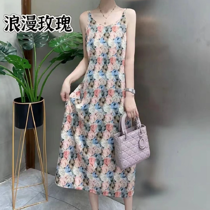 602-方领连衣裙碎花气质时尚夏季复古法式收腰女装连衣裙性感女士