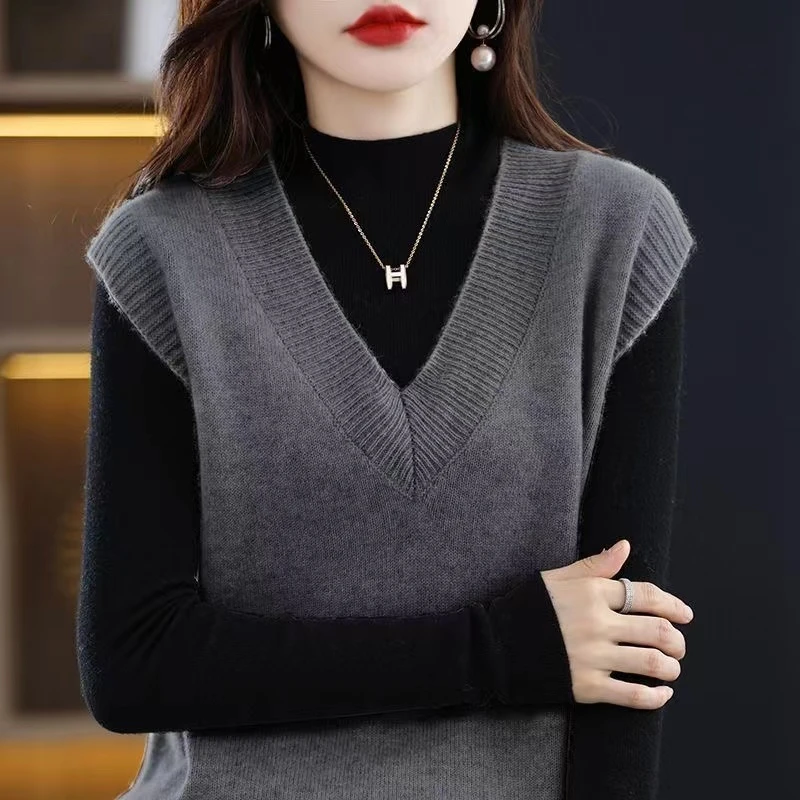 法国尾货捡漏女装品牌折扣针织衫马甲女秋季洋气外穿百搭马夹上衣