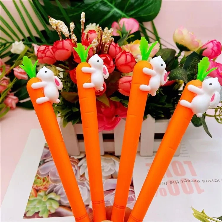 网红可爱兔子胡萝卜中性笔0.5全针管笔头