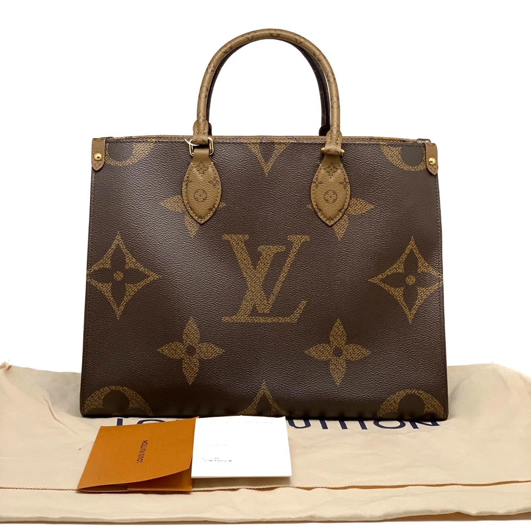 99新  大全套带票芯片款LV Onthego 中号 单肩包