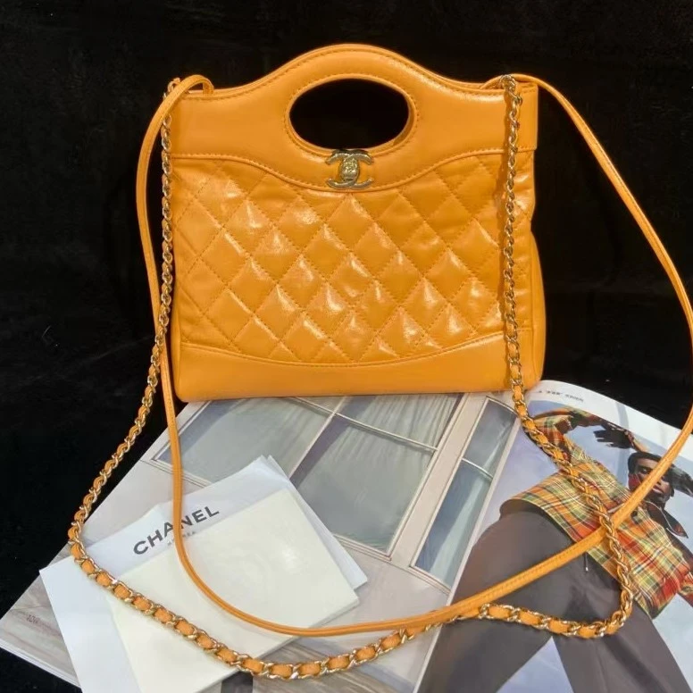 99新 Chanel/香奈儿 大全套带票 31Bag小号 24C菱格纹牛皮 斜挎包