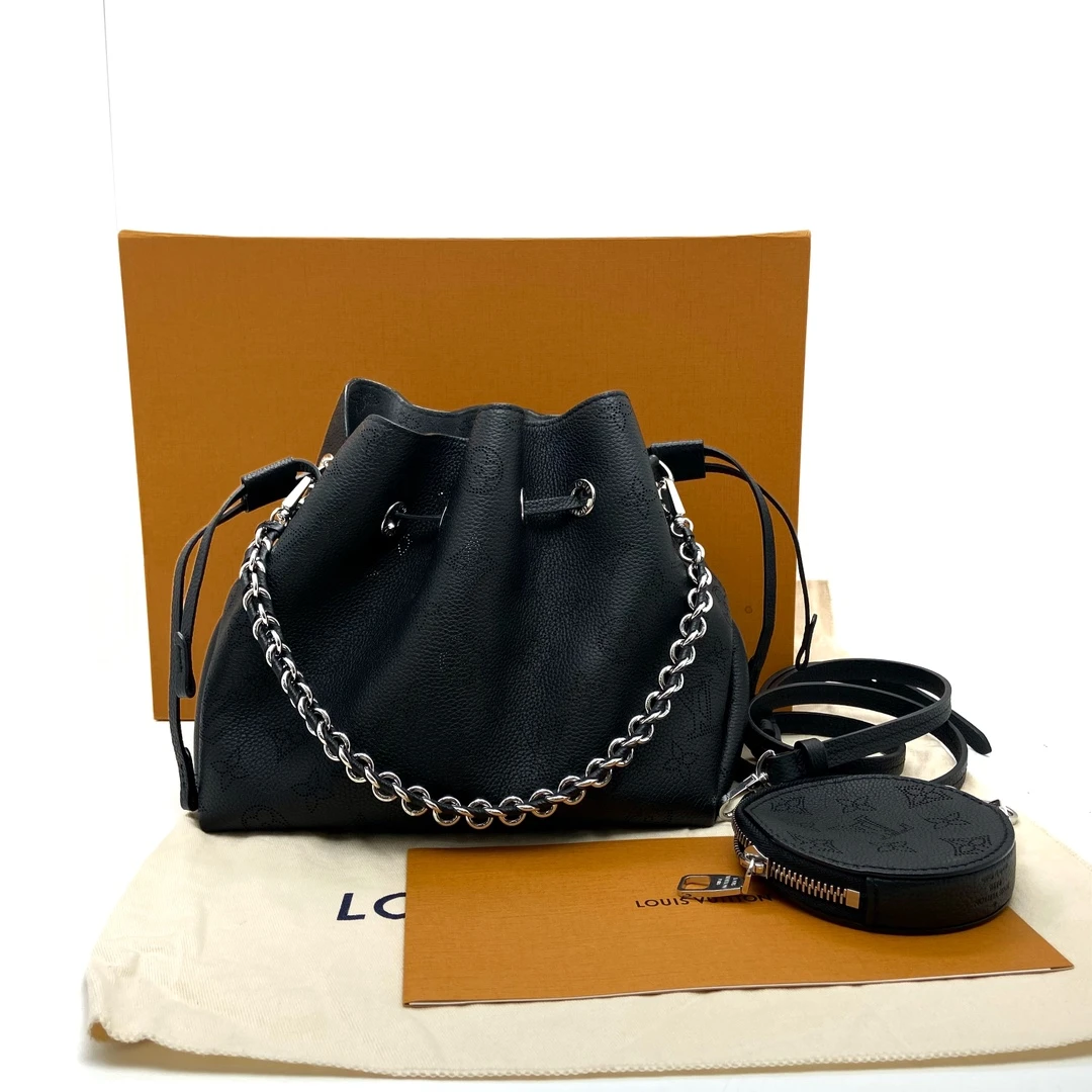 99新 LouisVuitton/路易威登 芯片款 黑色bella月光女神水桶包