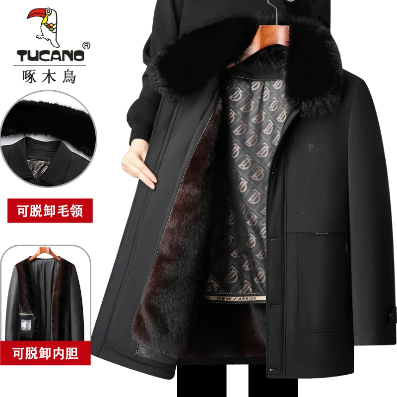 【零下30中长款】可脱卸加厚保暖爸爸装棉服中老年人男装棉衣爷爷装