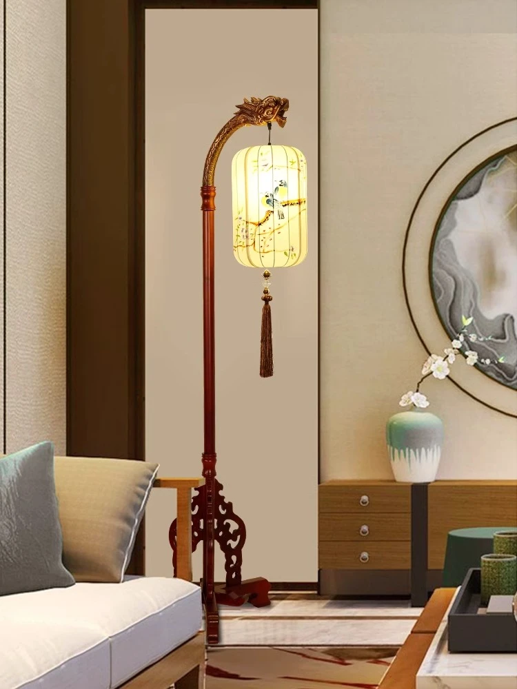 新中式创意禅意复古中国风客厅书房茶室仿古实木宫廷落地灯宫灯