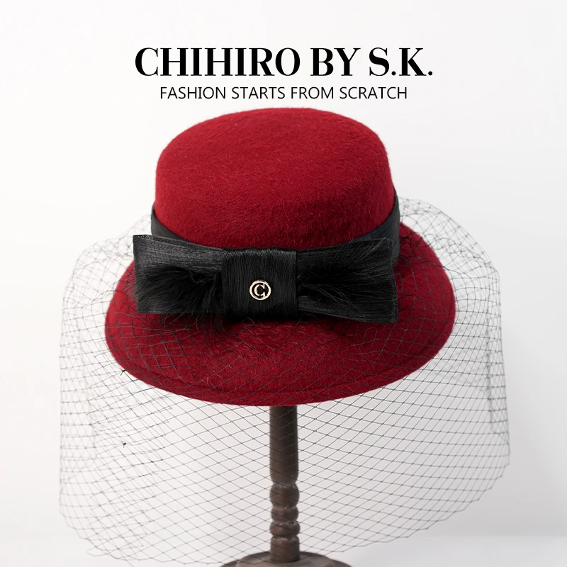 CHIHIRO BY S.K./新帽馆女士时尚百搭梦羽海棠赫本帽CA2PMF2043