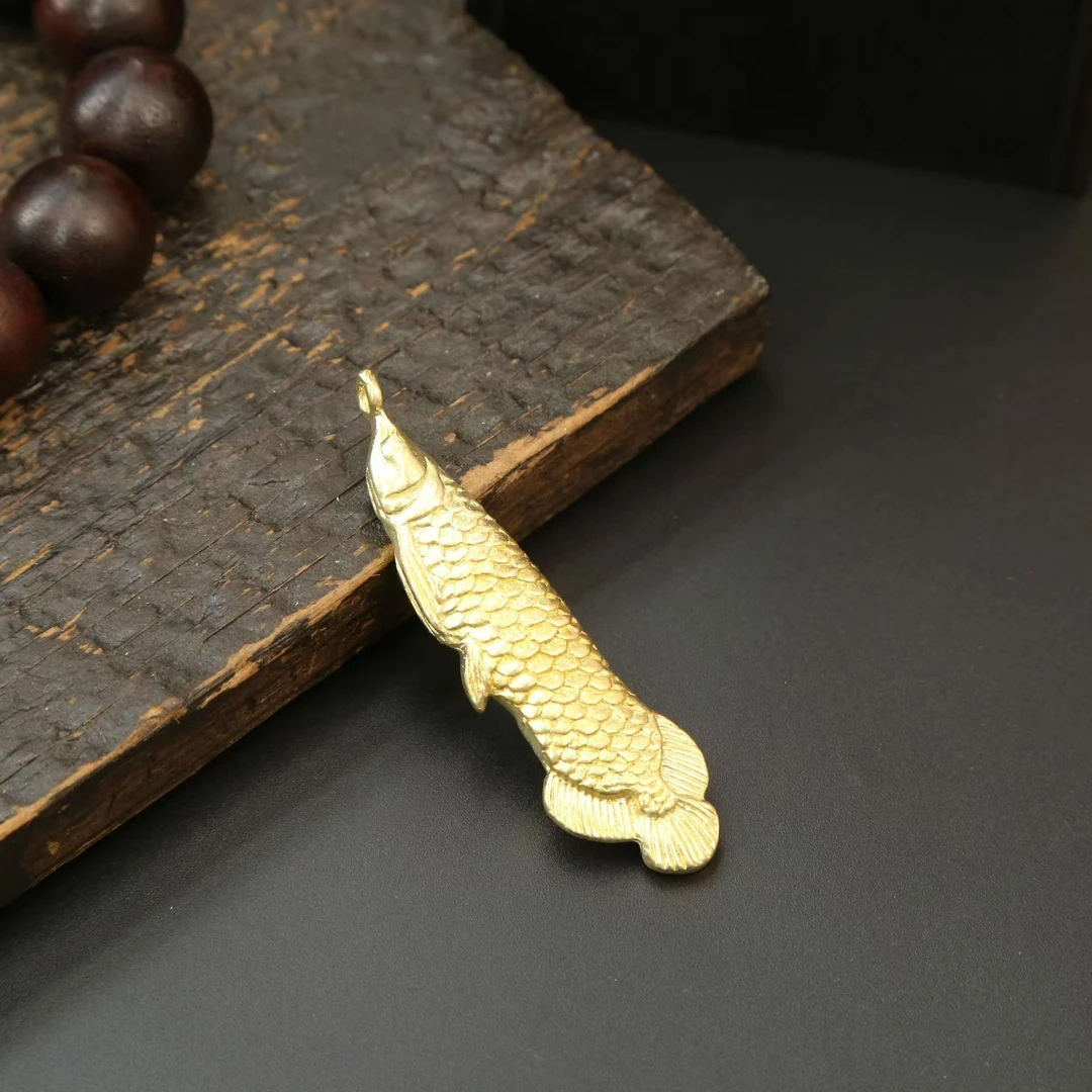 黄铜金龙鱼招财汽车钥匙扣小挂件情侣创意挂饰年年有余书包挂件