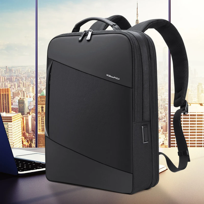 时尚潮流双肩包男士商务背包男新款多功能电脑包休闲大容量书包男