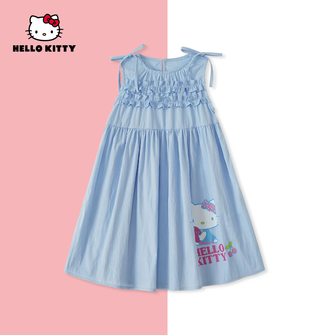HelloKitty夏季新款裙子中大童儿童洋气薄款连衣裙BGQX10051 KT
