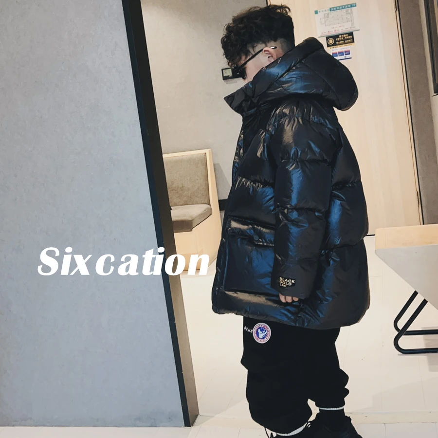 男童黑金羽绒服儿童白鸭绒冬季新款中大童防水加厚面包服S6798