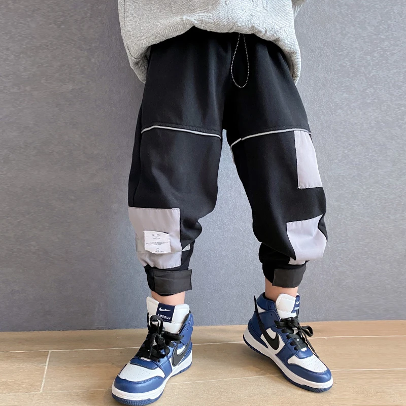 男童休闲裤新款洋气春装儿童洋气黑色童裤男孩中大童运动裤S4596