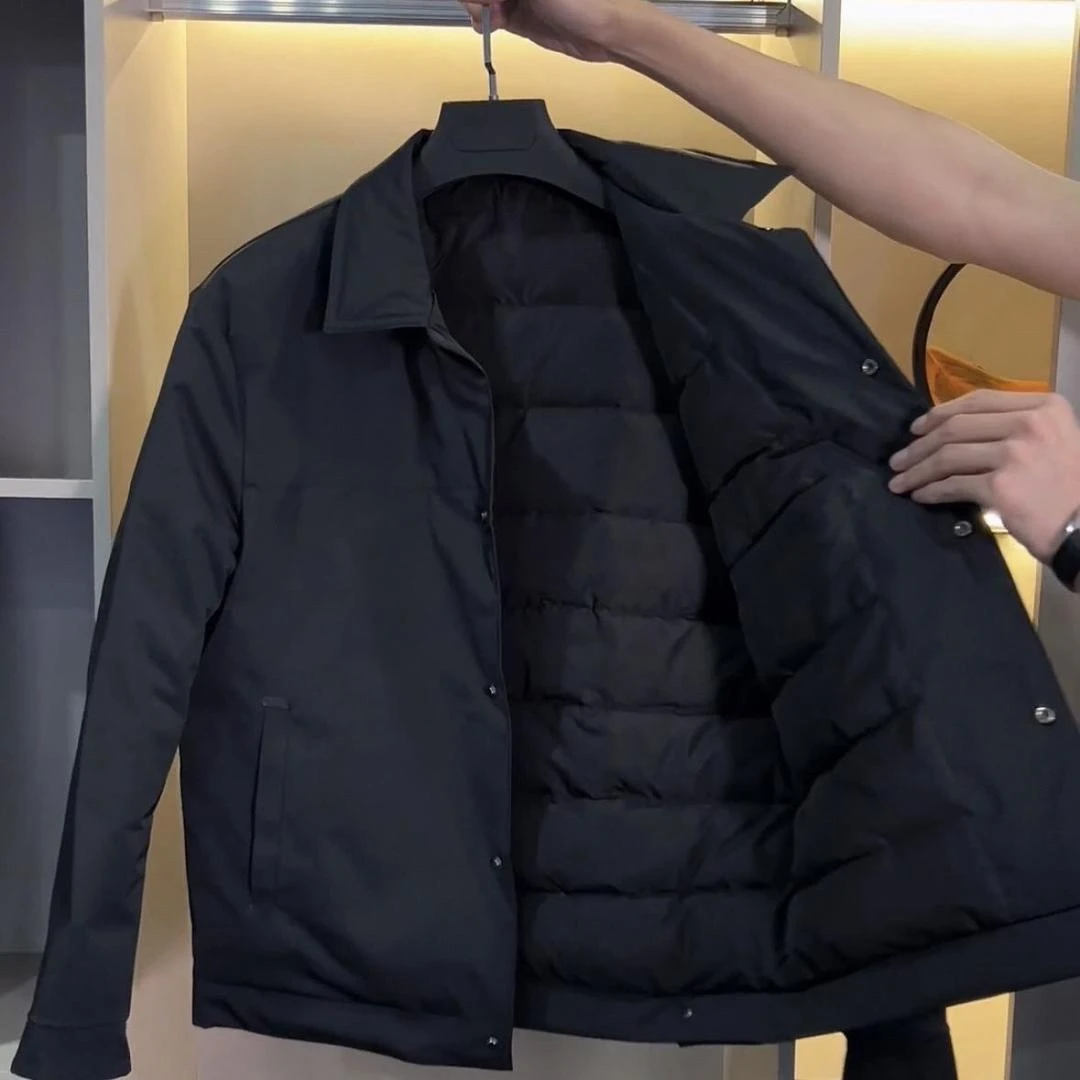 2024韩版男士冬季百搭简约棉服保暖轻薄商务休闲潮流户外加棉棉衣