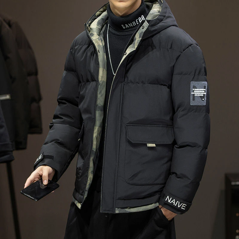 户外运动羽绒服男士加厚外套冬季连帽羽绒服帅气防寒羽绒服工