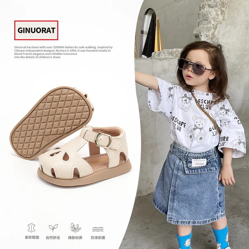 奇诺鼠软底学步鞋男女童夏季复古春夏防滑小童软底学步鞋99161