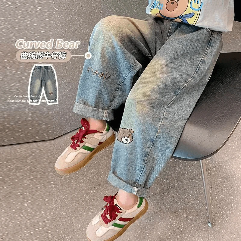 女童牛仔裤春秋季2024新款洋气女宝宝小童长裤秋款儿童装春装雅丹