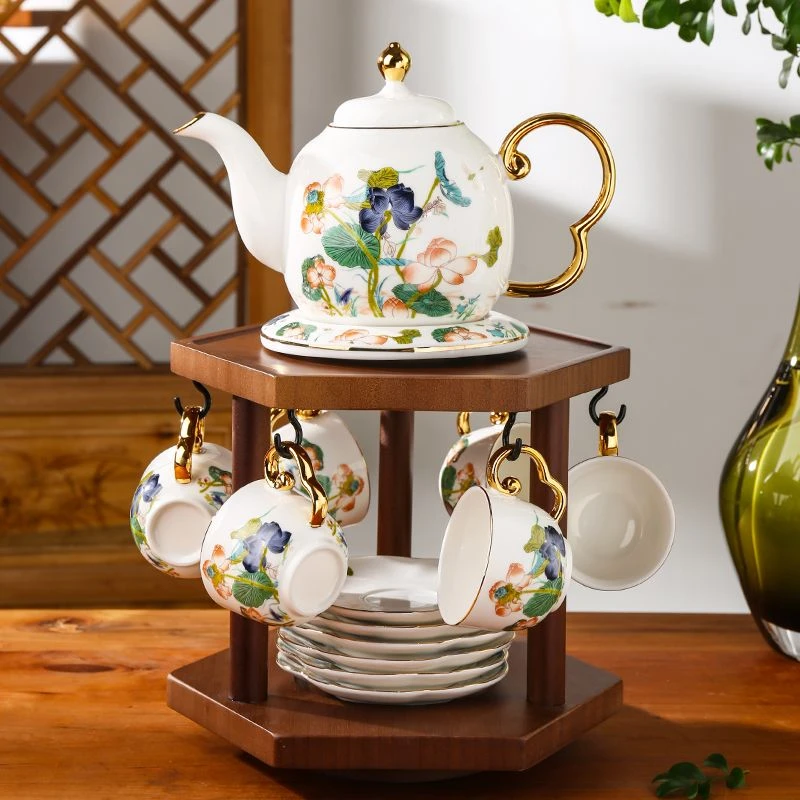 新中式陶瓷茶具套装2025新款家用客厅高档下午茶壶茶杯咖啡杯水杯
