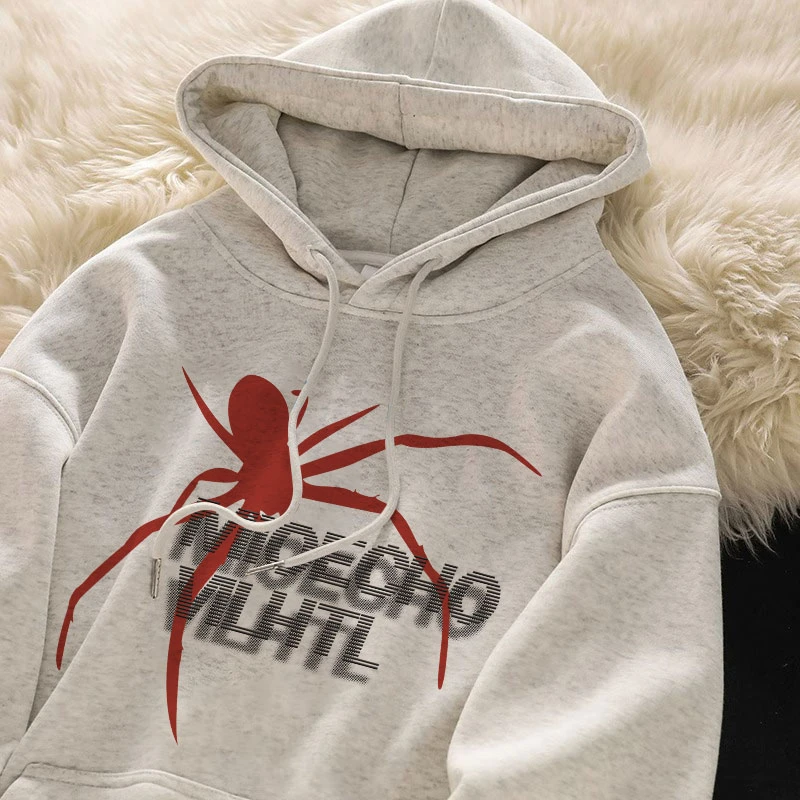 男女童潮流美式蜘蛛连帽卫衣秋冬爆款中大童加绒加厚复古外套上衣