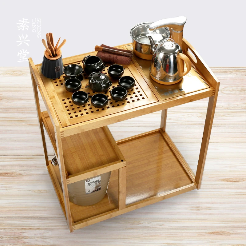 素兴堂移动茶台茶车简约家用小茶桌柜全自动烧水壶套装一体