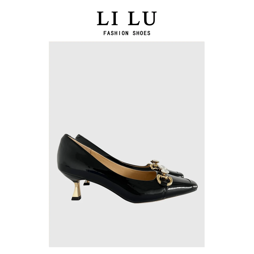 A8-10 浅口高跟鞋气质时尚百搭方头细跟小众