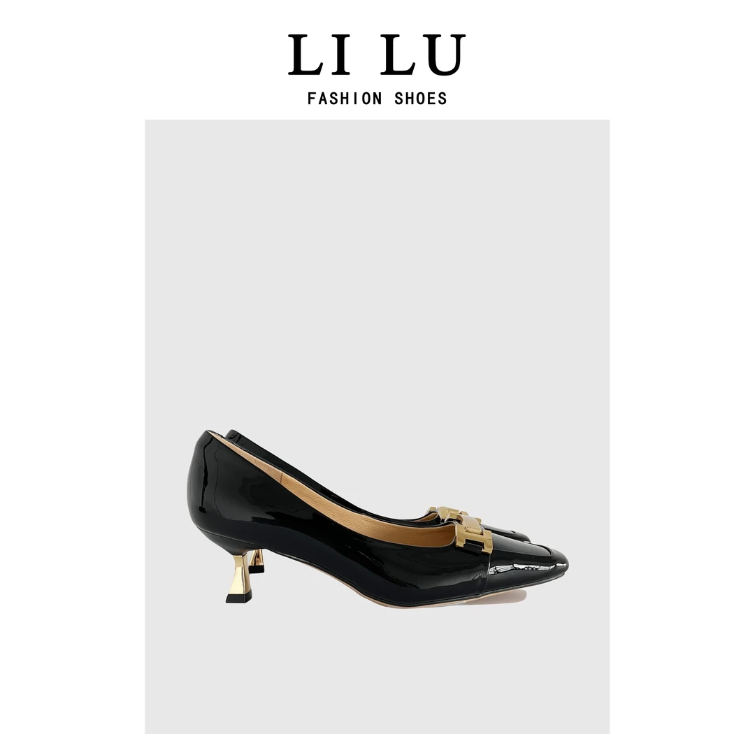 A8-01 浅口高跟鞋气质轻奢小众细跟方头时尚跟鞋