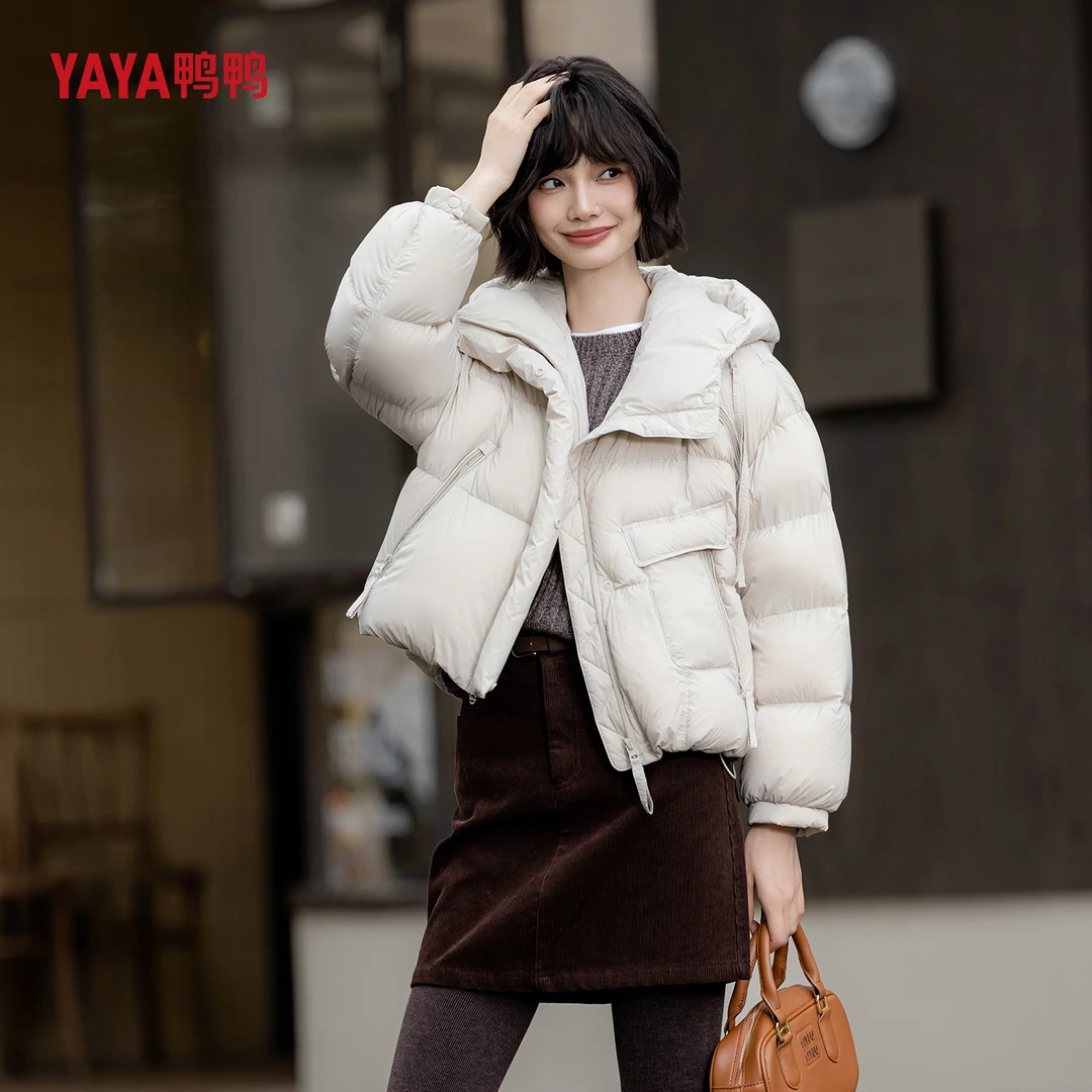 YAYA/鸭鸭冬季百搭韩版休闲时尚女士短款加厚羽绒服YE4B616032N