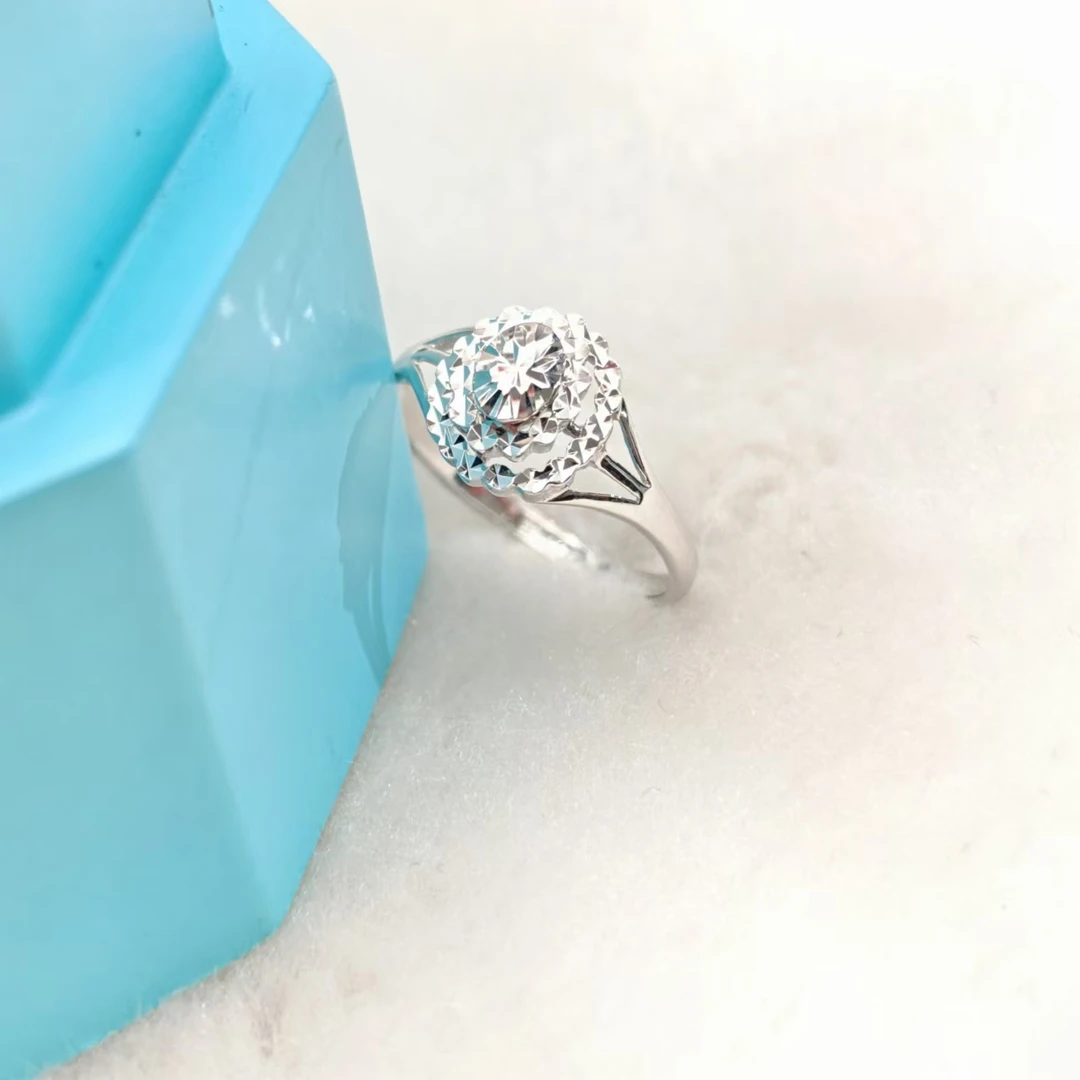 PT950铂金戒指 圆形扁O满天星铂金戒指 3770  轻奢时尚百搭经典