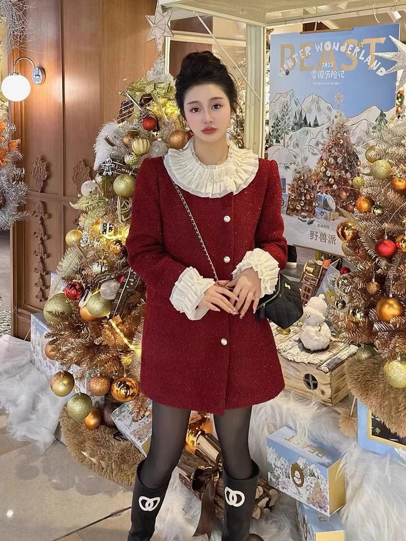 【妍妍妈专属】小香风外套女宽松加厚高级感充棉气质名媛拼接上衣