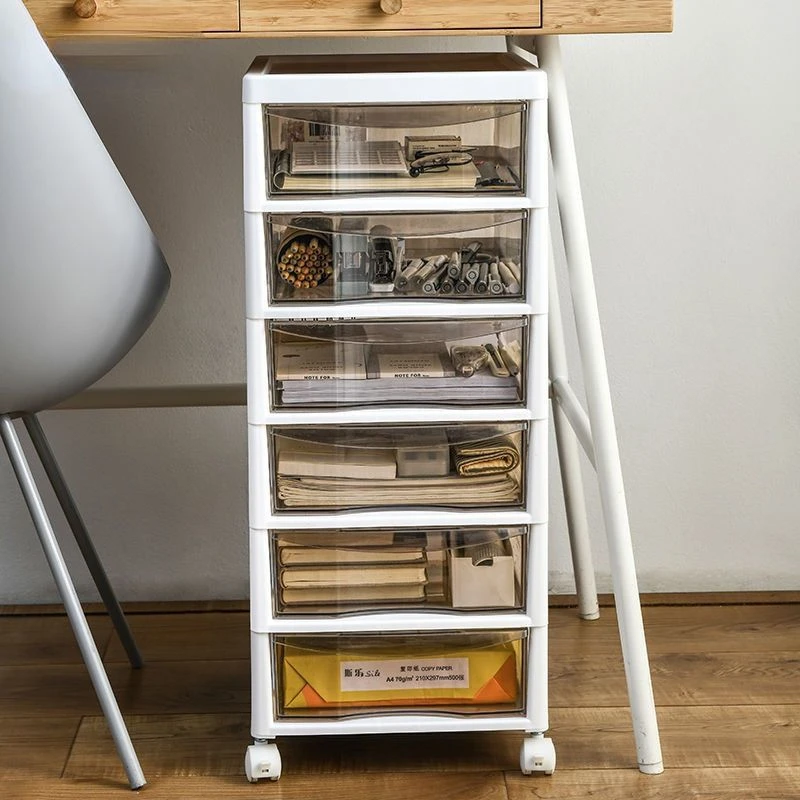 书桌收纳盒抽屉式收纳柜办公室透明文件柜化妆品收纳盒家用储物柜