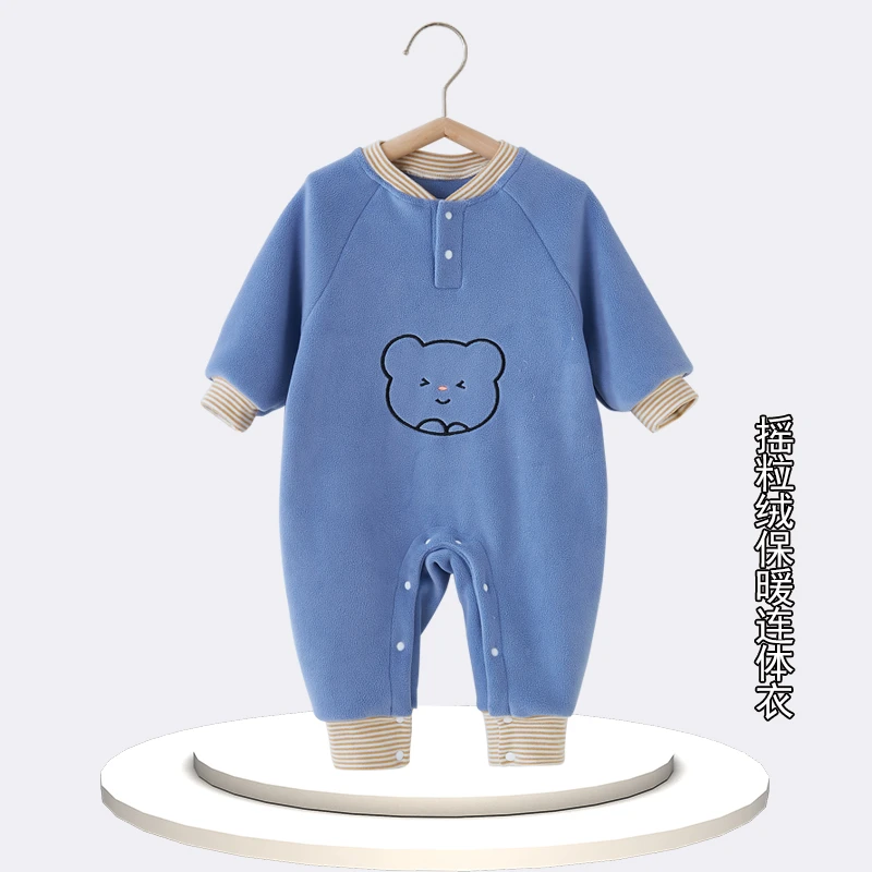 婴儿连体衣春秋加绒保暖秋冬款衣服哈衣男女宝宝睡衣新生儿爬爬服