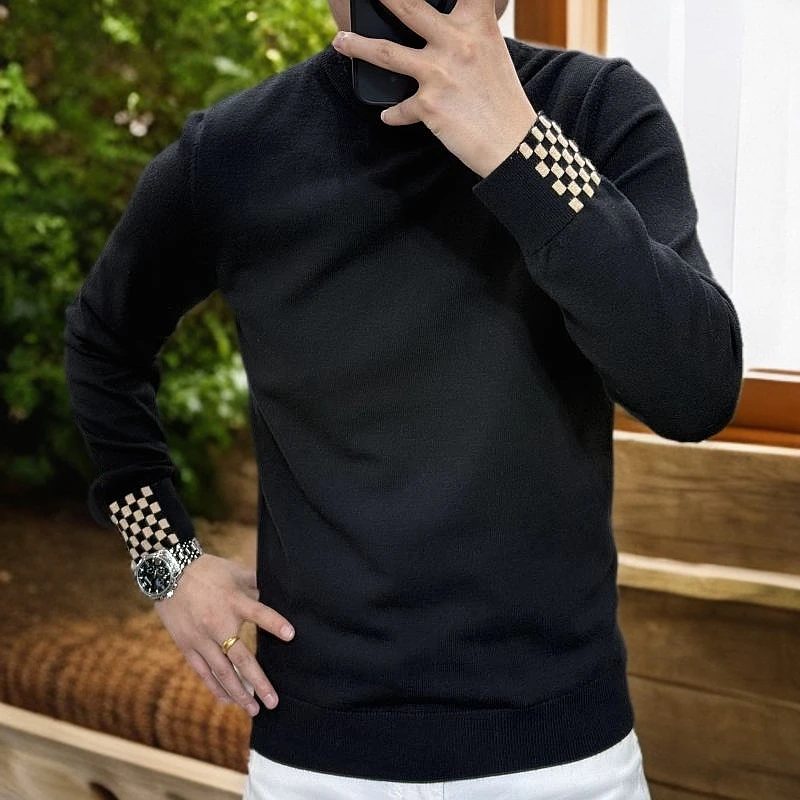 冬季加厚打底针织毛衣衫男长袖时尚男士必备针织休闲百搭潮流新款